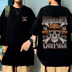 Camiseta Oversized Camisa Algodão Premium Mugiwaras Anime One Piece Luffy