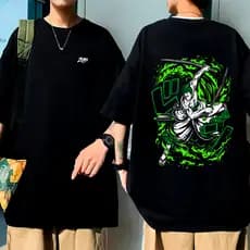 Camisa Oversized Estampada Camiseta Algodão Anime Geek Zoro One Pirata Premium