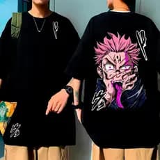 Camiseta Estampada Oversized Anime Treino Academia Sukuna Jujutsu Kaisen Algodão Feminino Masculino