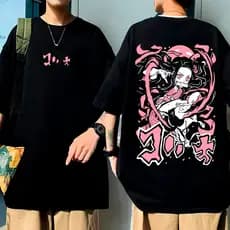 Camiseta Algodão Oversized Anime Mangá Japonês Nezuko Premium