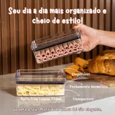 Kit 2 potes porta frios hermético 770ml empilhável paramount