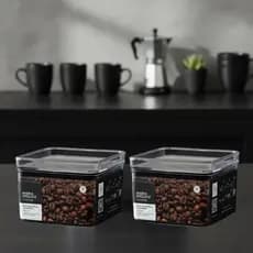 Kit Com 2 Potes Organizador Hermético Para Alimentos 480ml