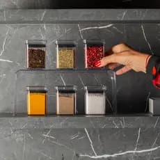Kit 6 Mini Potes Herméticos Organizador Temperos 180ml