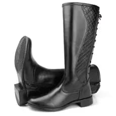 Bota Feminina de Montaria Cano Longo Salto Baixo Com Ajuste na Panturrilha Super Confortável