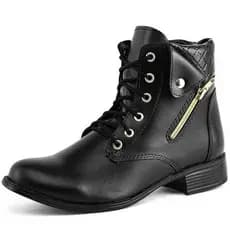 Coturno Bota Feminina Cano Curto Médio Coturno Zíper Exclusiva Promoção Liquidação Atacado
