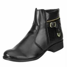 Bota Feminina Cano Curto Médio Coturno Zíper Exclusiva
