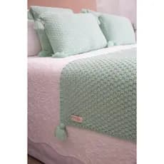 Kit Peseira Manta Pompom Sofá Cama King 260x60cm + 2 Capas Modelo Istambul