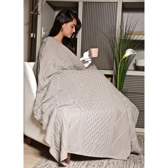 Manta Decorativa Tricot Sofa Sala Cama 120x150cm Chicago