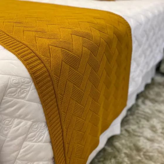 Peseira Manta Decorativa Trico Sala Sofá Cama Solteiro Casal Queen King Londres