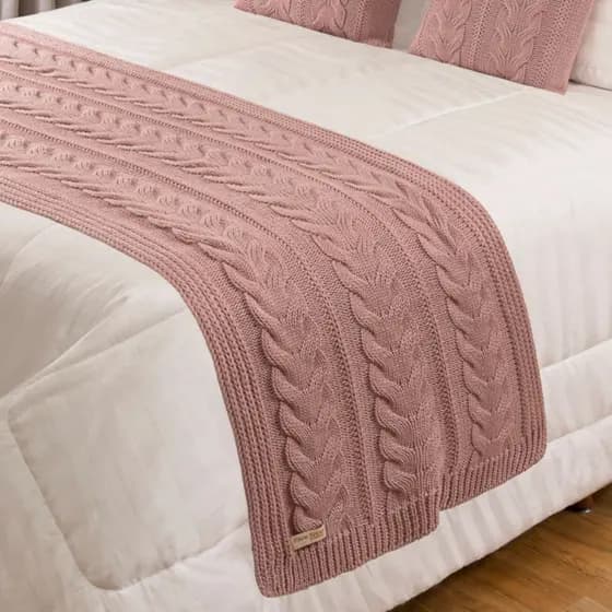 Peseira Manta Decorativa Trico Sala Cama Sofá Solteiro Casal Queen King Viena