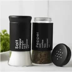 Kit Saleiro e Pimenteiro de Inox com Fundo de Vidro - UnyHome