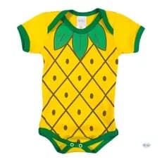 Bodie Tematico Abacaxi - Tamanhos P ao G -Veste 0 a 12 meses.