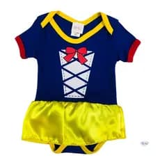 Bodie Tematico Branca de Neve - Tamanhos P ao G -Veste 0 a 12 meses.