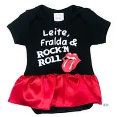 Bodie Tematico ROCK'N ROLL- Tamanhos P ao G -Veste 0 a 12 meses.
