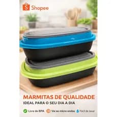 Marmita com compartimento para talheres - Cores