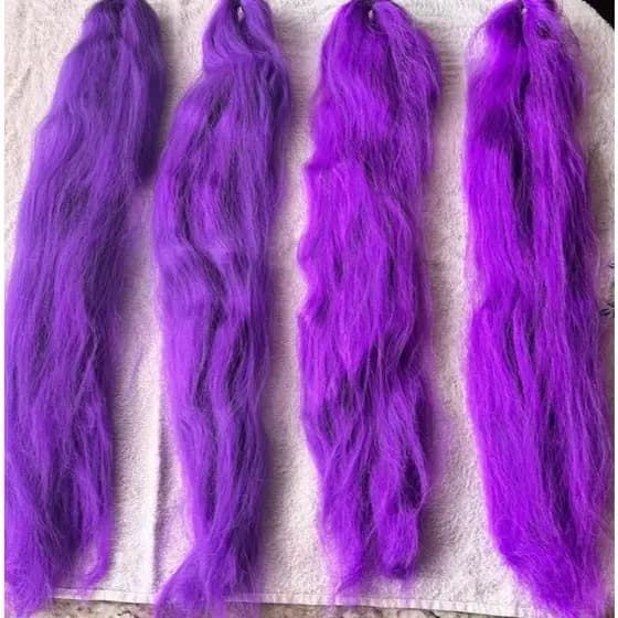 Cabelo Sintético Roxo ou Rosa 60cm 60g Para Tranças Fantasia K-Pop Rumi ou Mira