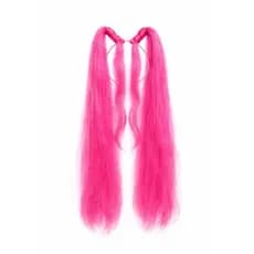 Tiara ou mecha com cabelo Longo guerreiras K-Pop Mira 60cm Rosa Pink Fantasia Infantil