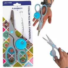 Tesoura multiuso para artesanato com fita métrica embutida 21 cm Lanmax