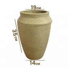 Vaso de Planta Decorativo Retro  Reciclável em Polietileno Jarro Tailandes ColunaTexturada