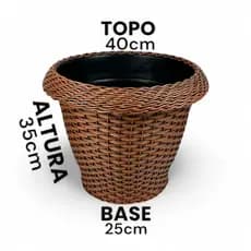 Vaso fita sintetica balde planta flor redondo com borda G