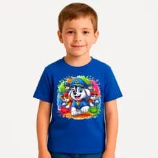 Camiseta Unissex Algodão Infantil Desenho PatrulhaCanina Menino Menina 2 ao 16