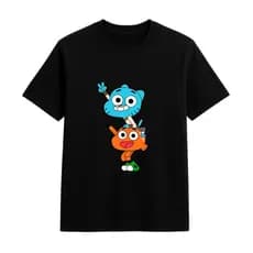 Camiseta Infantil Algodão Para Menino e Menina Tamanhos 2 ao 16 Gumball Crianças Desenhos