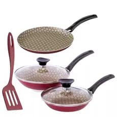 Jogo de Frigideiras Tramontina 4pçs Alumínio Antiaderente Starflon Max - Panquequeira + Frigideira 16 e 20cm