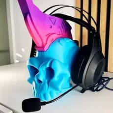 Suporte para fone/headset caveira, crânio Azul