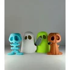 Miniatura Fantasminha decorativo estatueta neon e branco