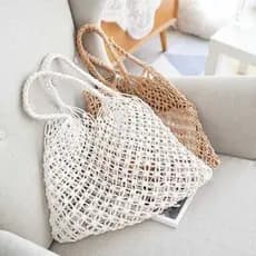 bolsa de croche Rede de pesca portátil Bolsas de tecido Saco de palha Bolsa de praia de férias B-11
