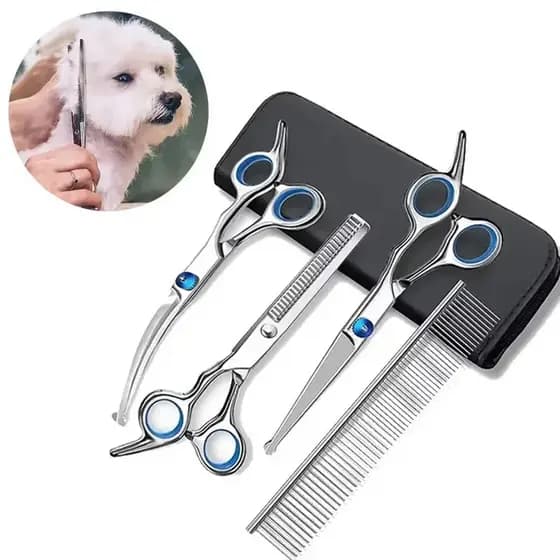Tesoura Para Tosa De Animais De Estimação , Cabeça Redonda , Profissional , Aço Inoxidável , Cabelo De Cachorro , Conjun