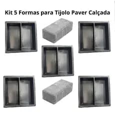 Kit 5 Formas para Tijolo Paver Piso Calçada