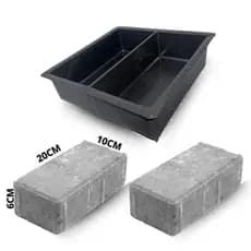 Forma Plástica Dupla Tijolo Paver Para Calçamento Calçada 20x10x6