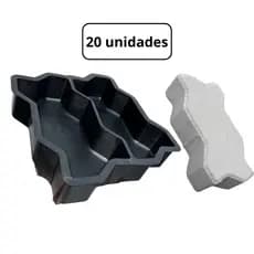 20 Unidades Forma Paver Intertravada Dupla 24x10x6cm para Calçamento e Construção