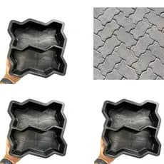 Kit 3 Formas Paver 16 Faces 24x10x6 Molde Piso Intertravado Concreto Resistente
