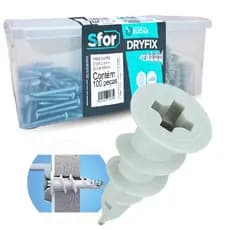 Kit Bucha Dryfix Parafuso 200pçs Gesso Drywall Caixa Organizadora Sfor