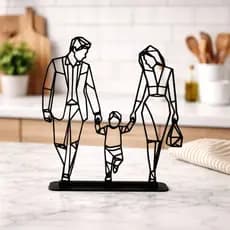 Escultura Decorativa Família Minimalista – Laços Eternos