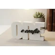 Objeto Decorativo Cristão "ORE e Confie" - Decoração Moderna para Sala e Escritório