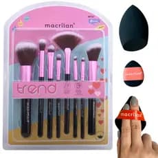 Kit Pincel Maquiagem Macrilan Trend Completo C/ 3 Esponjas EP26 Lançamento