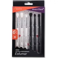 Kit Pincéis De Maquiagem Profissional Macrilan Esfumar Iluminar Linha WB800 WB801 WB802