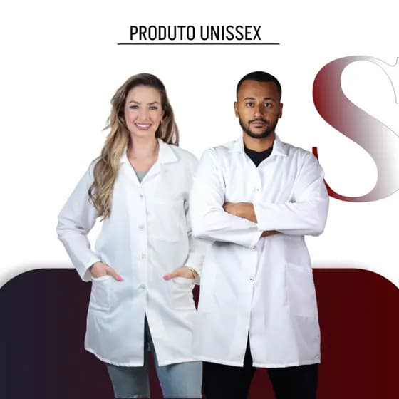 Jaleco Oxford Unissex Manga Longa Gola 3 Bolso Uniforme