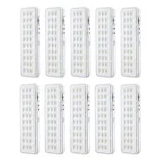 Kit 10 Luminárias de Emergência Elgin 30 LEDs 2W Bivolt Recarregável 110/220V Luz Emergencial