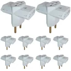 10 Unidades Adaptador de Tomada Benjamin T 3 Saídas 2p+t 10a 250v Pino de Segurança
