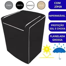 Capa para Máquina de Lavar Impermeável Com Zíper Todos Tamanhos e Marcas Electrolux Brastemp Consul