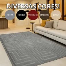 Tapete de Sala 1,00m x 1,40m Itália Aveludado Premium Várias Cores Antiderrapante Moderno p/Quarto