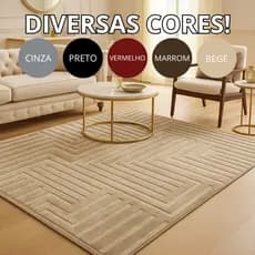 Tapete de Sala 1,40m x 2,00m Itália Aveludado Premium Várias Cores Antiderrapante Moderno Grande