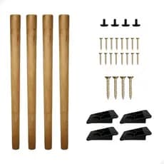 Kit com 4 Pés Palitos de 60 centímetros para Móveis Decorativos + Suportes de Fixação