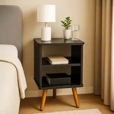 Mesa de Cabeceira Tripe Retro Criado Apoio para Cama Madeira Mesinha Decorativa Pé Palito