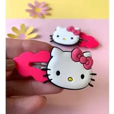 Par Tic Tac de cabelo Fofinho Par de Presinha infantil Tic Tac Infantil Hello Kitty Presilha Cabelo
