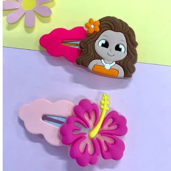 Par Tic Tac cabelo Moana Par de Presinha infantil Tic Tac Infantil Presilha Cabelo  Par de xuxinha Moana Xuxinha cabelo